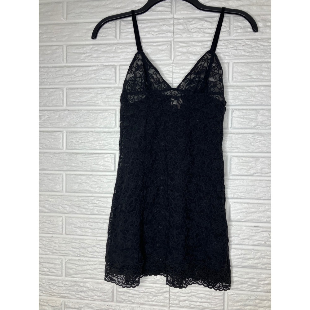 Victoria's Secret black‎ sheer lace lingerie slip dress women's size small sexy